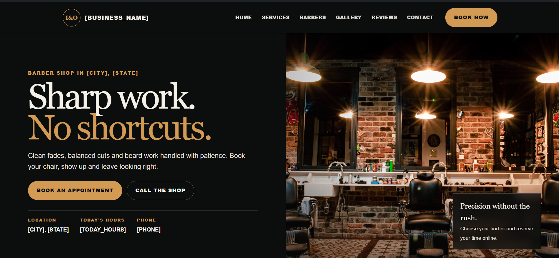 Design A barbershop website preview